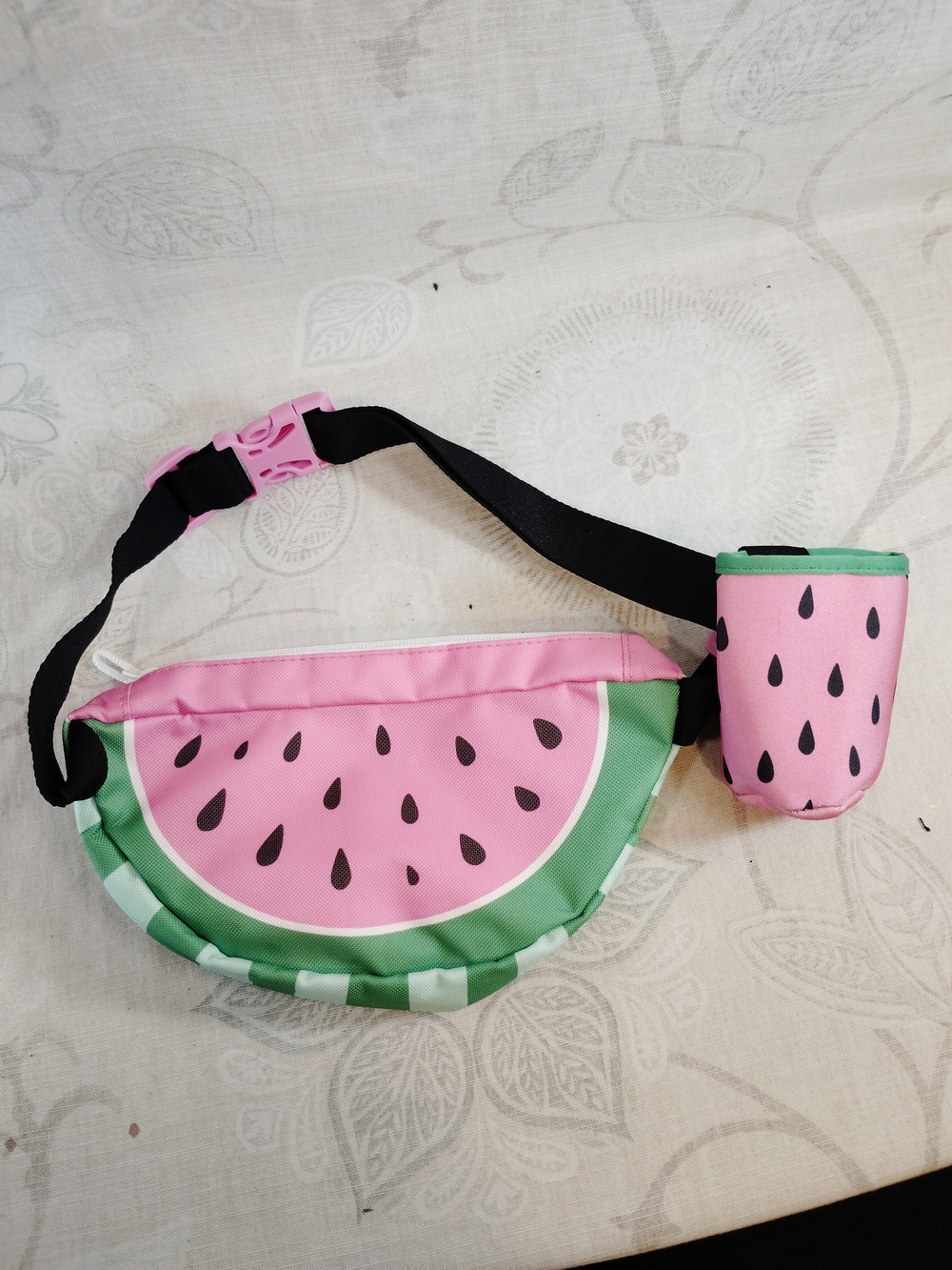Kids Pink Watermelon Fanny Pack with Drink Holder - Picture 2 of 5